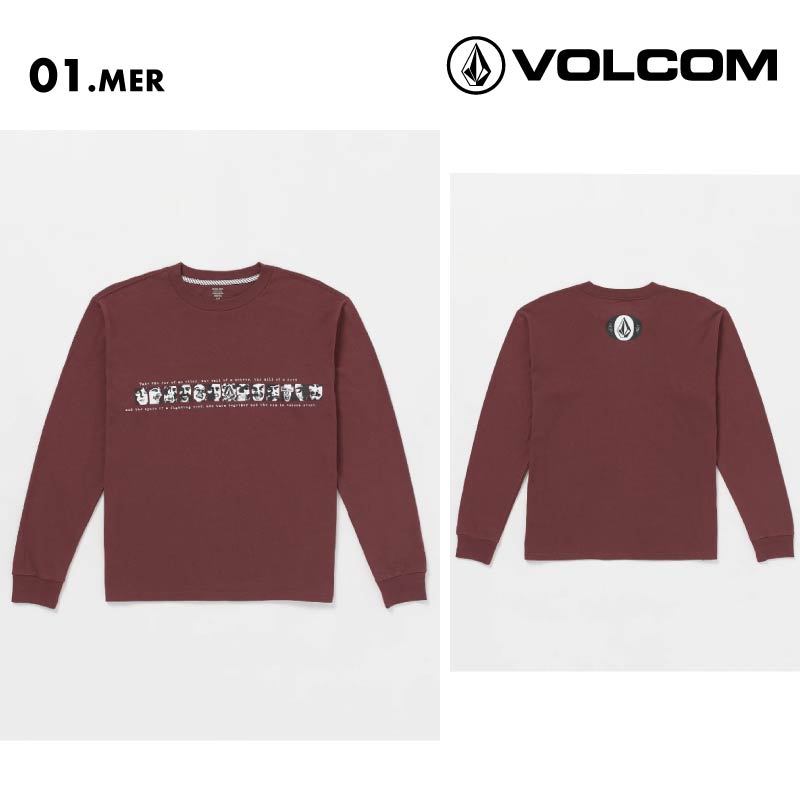 VOLCOM/ボルコム メンズ 長袖 Tシャツ SKATE VITALS REMY LST 2024 FALL A3632400 レミーストラットンコラボ ロンT 長そで トップス コットン ワイドフィット ロゴ ブランド 秋冬 男性用 男性用