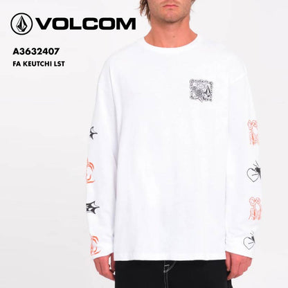 VOLCOM/ボルコム メンズ 長袖 Tシャツ FA KEUTCHI LST 2024 FALL A3632407 ロングスリーブ ロンT 長そで コットン リラックスフィット スクリーンプリント おしゃれ 秋冬 ブランド 男性用 男性用