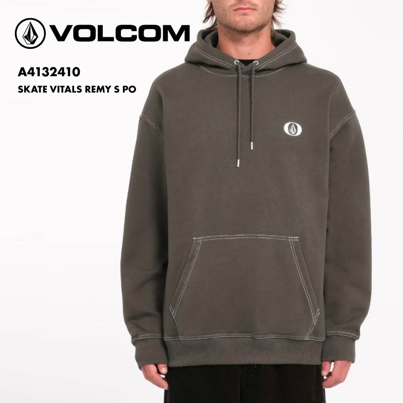 VOLCOM/ボルコム メンズ パーカー SKATE VITALS REMY S PO 2024 FALL A4132410 フリースパーカー ルーズフィット フロントポーチ フード付き フーディ ロゴ ブランド シンプル 秋冬 男性用 男性用