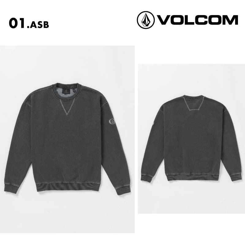 VOLCOM/ボルコム メンズ トレーナー SKATE VITALS REMY S CREW 2024 FALL A4632401 レミーストラットンコラボ ロンT ルーズフィット スウェット ヴィンテージウォッシュ リラックスフィット 防寒 シンプル 秋冬 ブランド 男性用