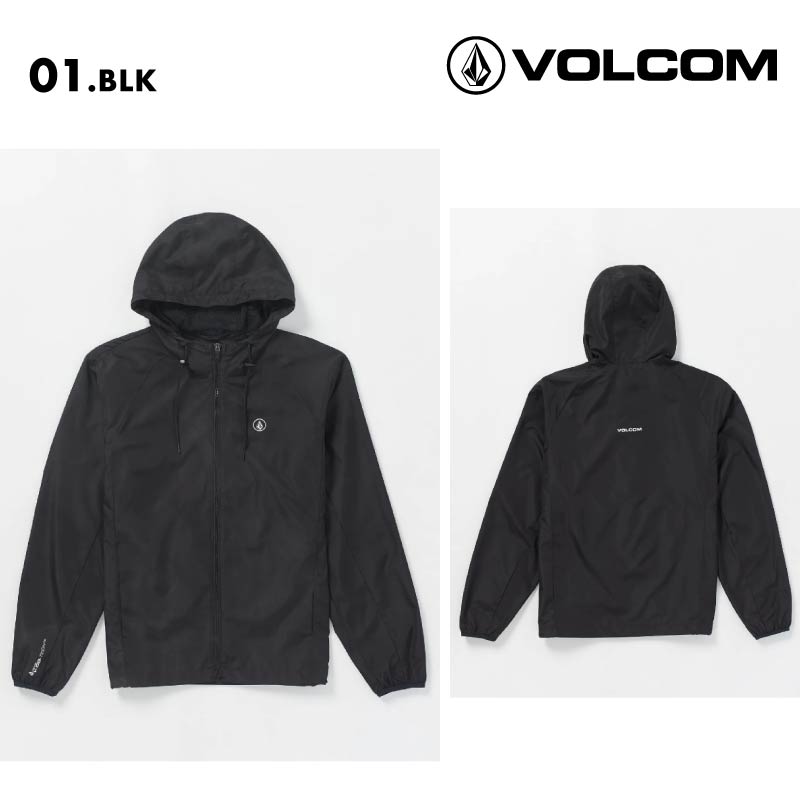 VOLCOM/ボルコム メンズ ウィンドブレイカー WAVERN JACKET 2024 FALL A1532402 フード付きネックウォーマー フーディ ウエスト丈 ルーズフィット 撥水 防風 耐水 アウトドア 秋冬 ブランド 男性用