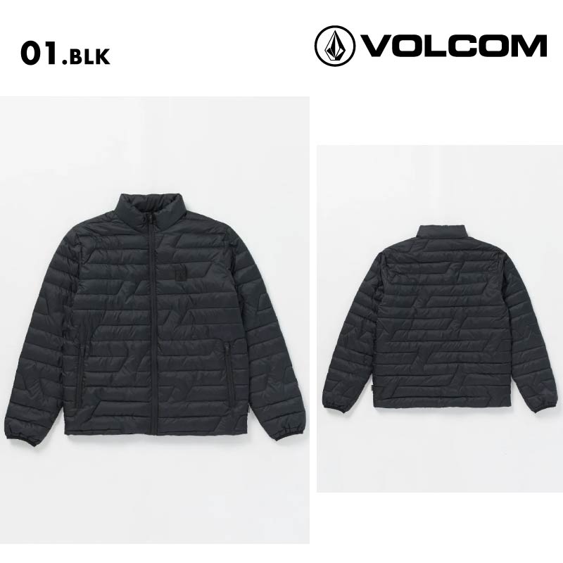 VOLCOM/ボルコム メンズ ダウンジャケット WEESTONE PUFF JACKET 2024 FALL A1632401 モックネック ミドル丈 撥水 防寒 軽量 暖かい アウトドア ジッパー付きポケット 秋冬 シンプル 男性用