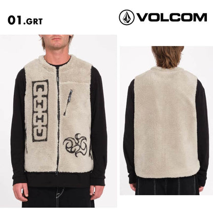 VOLCOM/ボルコム メンズ ボアベスト FA ZEPHYR ARCHSTONE VEST 2024 FALL A1832401 プリント アウトドア 防寒 メッシュライニング モコモコ ふわふわ おしゃれ かっこいい 秋冬 ブランド 男性用