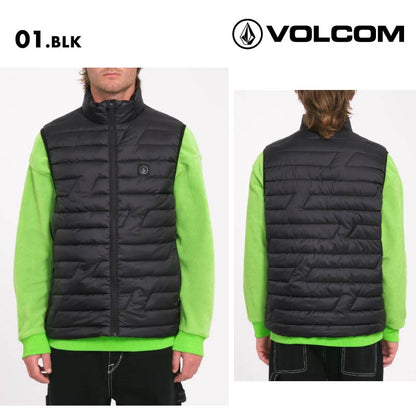 VOLCOM/ボルコム メンズ ダウンベスト WEESTONE PUFF VEST 2024 FALL A1832403 パフベスト レギュラーフィット モックネック ウエスト丈 内ポケット 防寒 軽量 ジップ付きポケット 裾調整可 秋冬 男性用