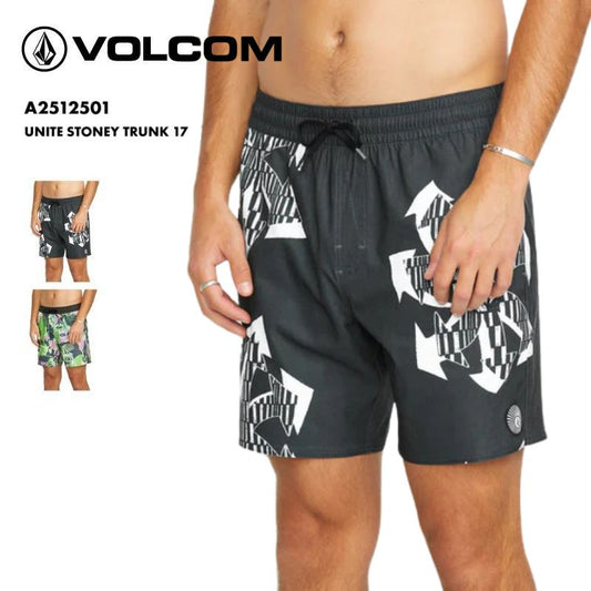VOLCOM/ボルコム メンズ サーフパンツ UNITE STONEY TRUNK 17 2025 SPRING A2512501 ボードショーツ 水着 サーフィン ビーチ プール ウエストゴム アクティビティ サイドハンドポケット ブランド ロゴ 男性用[メール便発送 25SS-03]