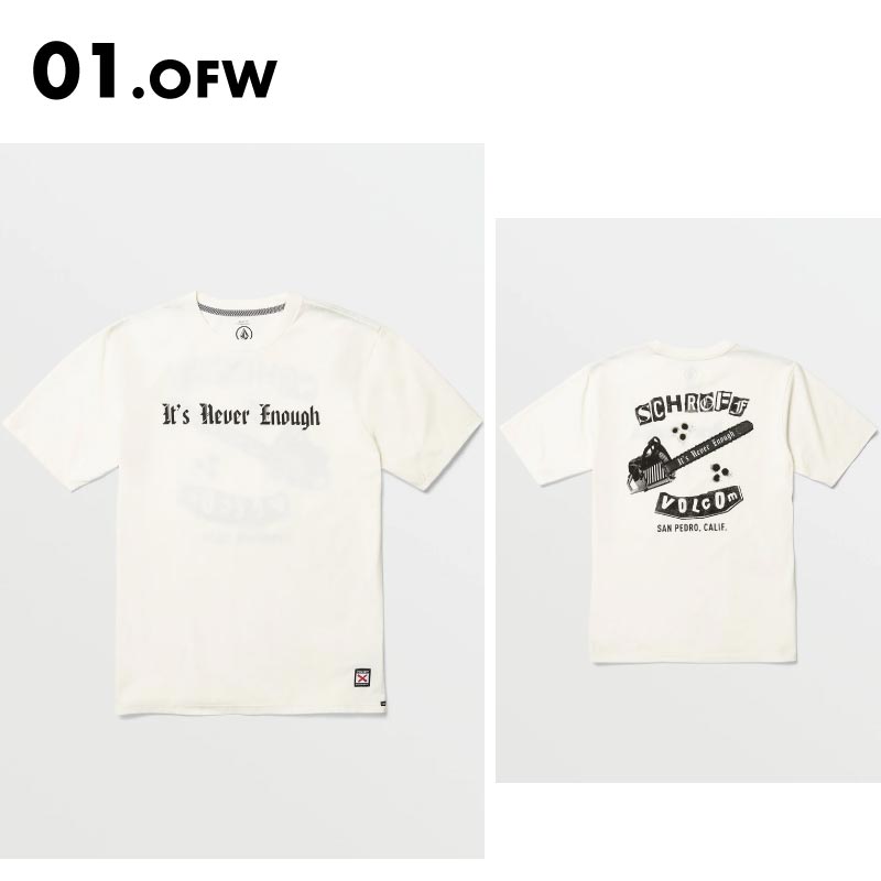 VOLCOM/ボルコム メンズ 半袖 Tシャツ SCHROFF X VOLCOM CHAINSAW SST 2024 SUMMER AF222403 おしゃれ ブランド サーフィン シンプル ブランド ティーシャツ はんそで 半そで Uネック 春夏 男性用【メール便発送 24SS-10】