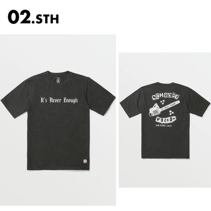 VOLCOM/ボルコム メンズ 半袖 Tシャツ SCHROFF X VOLCOM CHAINSAW SST 2024 SUMMER AF222403 おしゃれ ブランド サーフィン シンプル ブランド ティーシャツ はんそで 半そで Uネック 春夏 男性用【メール便発送 24SS-10】