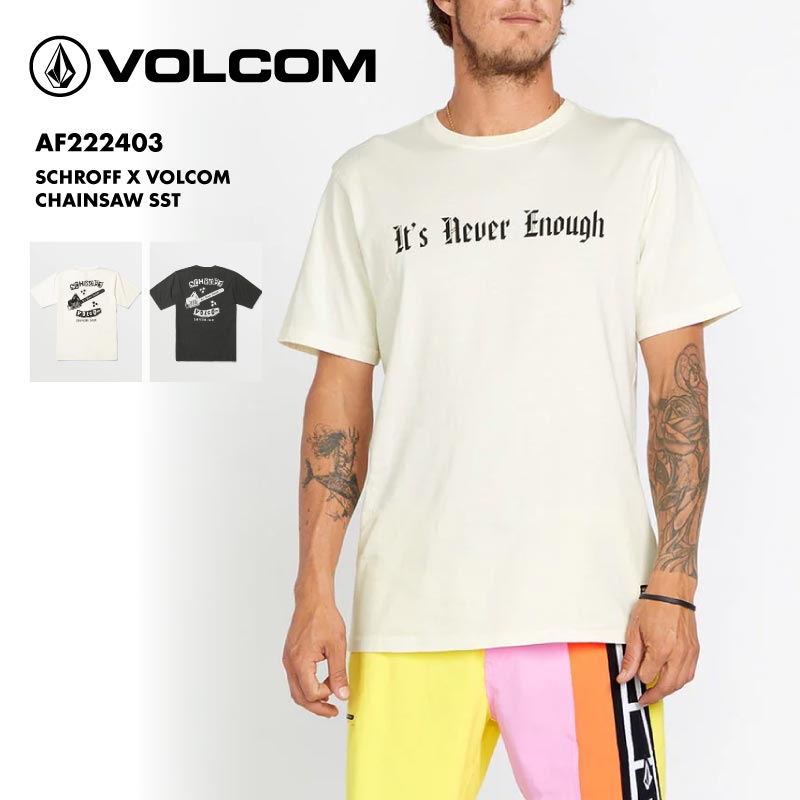 VOLCOM/ボルコム メンズ 半袖 Tシャツ SCHROFF X VOLCOM CHAINSAW SST 2024 SUMMER AF222403 おしゃれ ブランド サーフィン シンプル ブランド ティーシャツ はんそで 半そで Uネック 春夏 男性用【メール便発送 24SS-10】