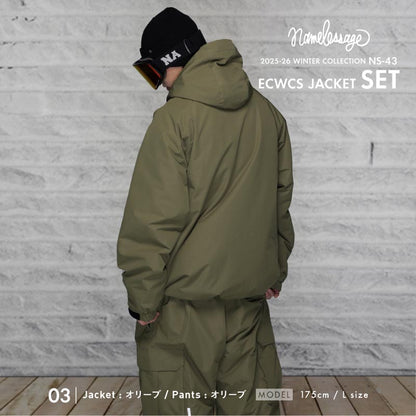 スノーボードウェア メンズ レディース 上下セット ベンチレーション付き ワイドシルエット 中綿入り 防寒 撥水 防風 25-26モデル namelessage/ネームレスエイジ NS-43