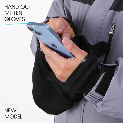 スノーグローブ ミトングローブ メンズ レディース スノーボード スノボ スキー ハンドアウト ハイボラ 手が出る スマホ操作 撥水 防風 止水ファスナー 保温 インナーグローブ付 namelessage/ネームレスエイジ AGE-312M