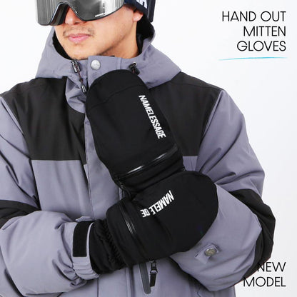 スノーグローブ ミトングローブ メンズ レディース スノーボード スノボ スキー ハンドアウト ハイボラ 手が出る スマホ操作 撥水 防風 止水ファスナー 保温 インナーグローブ付 namelessage/ネームレスエイジ AGE-312M