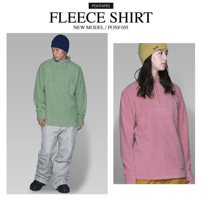 スノーボードウェア フリース メンズ レディース スキーウェア スノボウェア プルオーバー スノボインナー アンダーウェア スノボ スキー フードなし 防寒 PONTAPES/ポンタぺス PONF-105