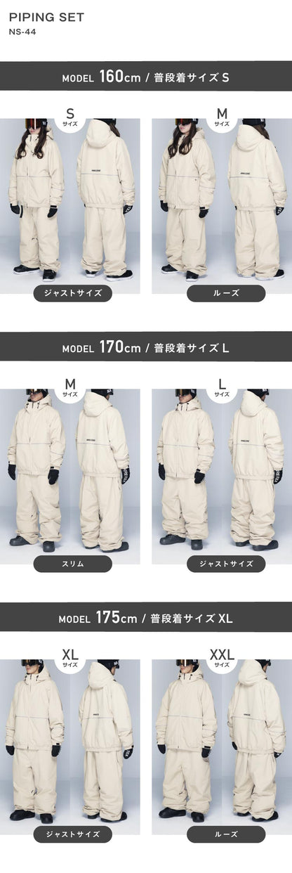 Reflector big style dolman top and bottom set snowboard wear men's women's namelessage NS-35SET 