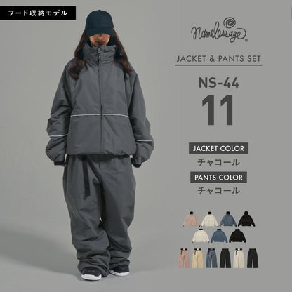 Reflector big style dolman top and bottom set snowboard wear men's women's namelessage NS-35SET 