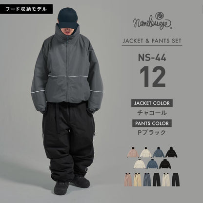Reflector big style dolman top and bottom set snowboard wear men's women's namelessage NS-35SET 
