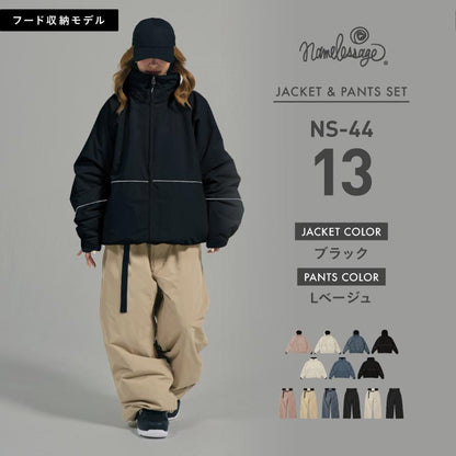 Reflector big style dolman top and bottom set snowboard wear men's women's namelessage NS-35SET 