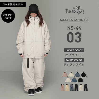 Reflector big style dolman top and bottom set snowboard wear men's women's namelessage NS-35SET 