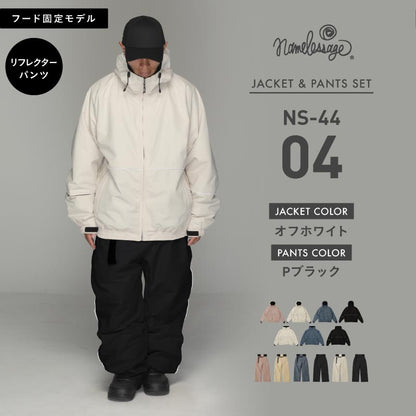 Reflector big style dolman top and bottom set snowboard wear men's women's namelessage NS-35SET 