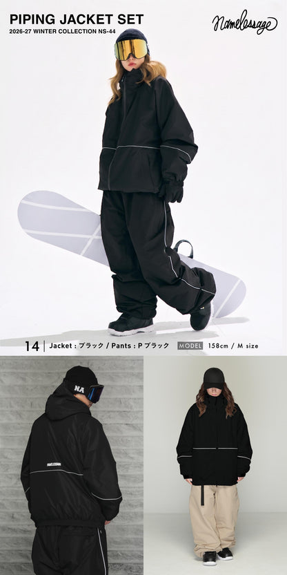 Reflector big style dolman top and bottom set snowboard wear men's women's namelessage NS-35SET 