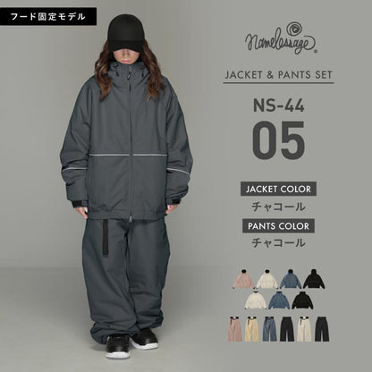 Reflector big style dolman top and bottom set snowboard wear men's women's namelessage NS-35SET 