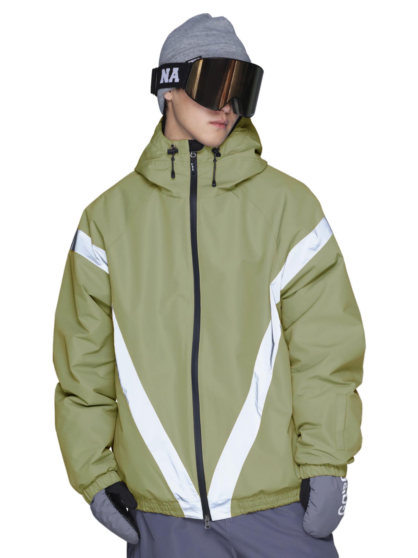 Big style line reflector jacket snowboard wear men's women's namelessage age-824 