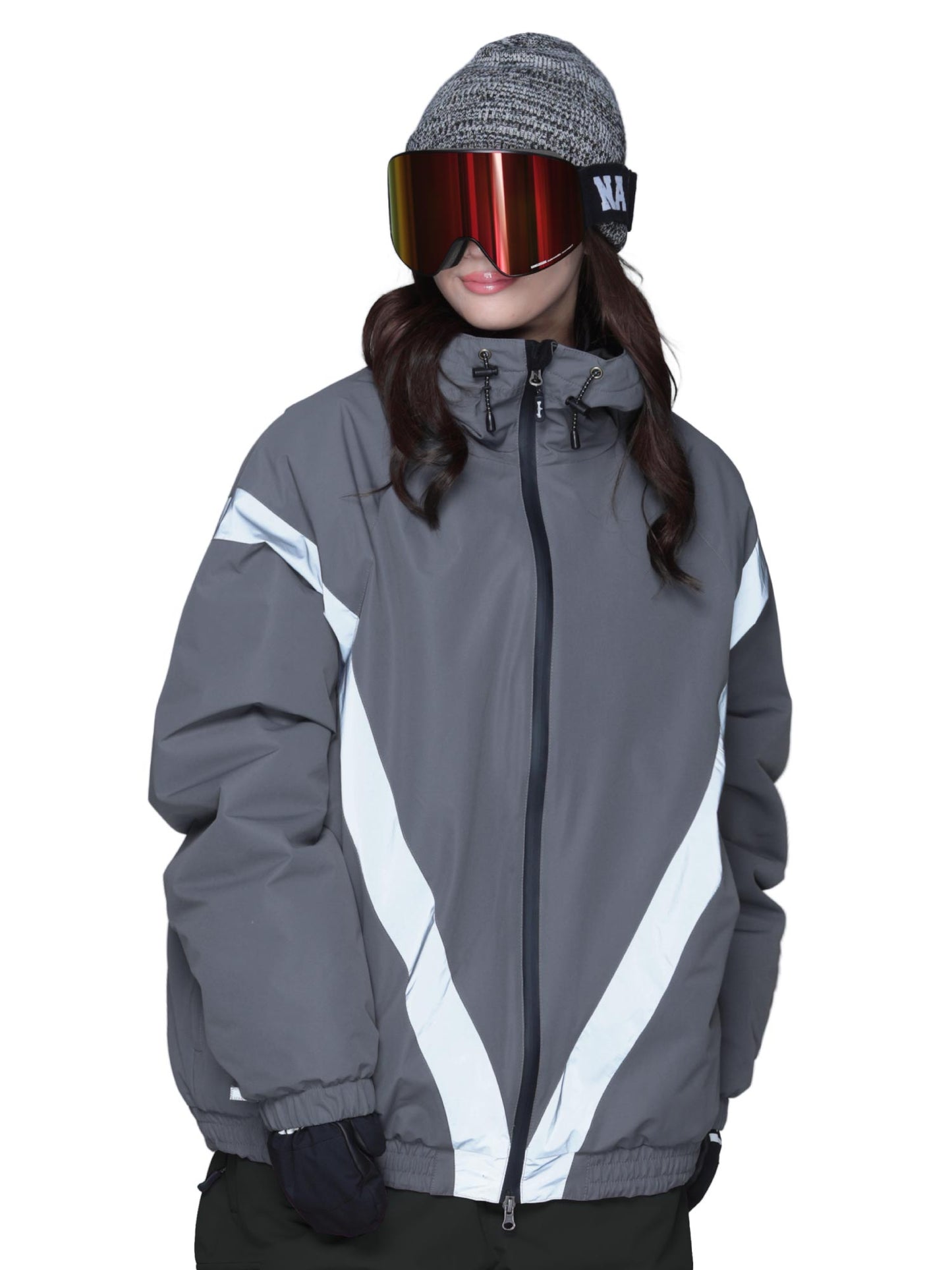 Big style line reflector jacket snowboard wear men's women's namelessage age-824 