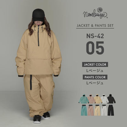 아노락 상하 세트 스노우 보드웨어 남성 여성 namelessage NS-38SET 