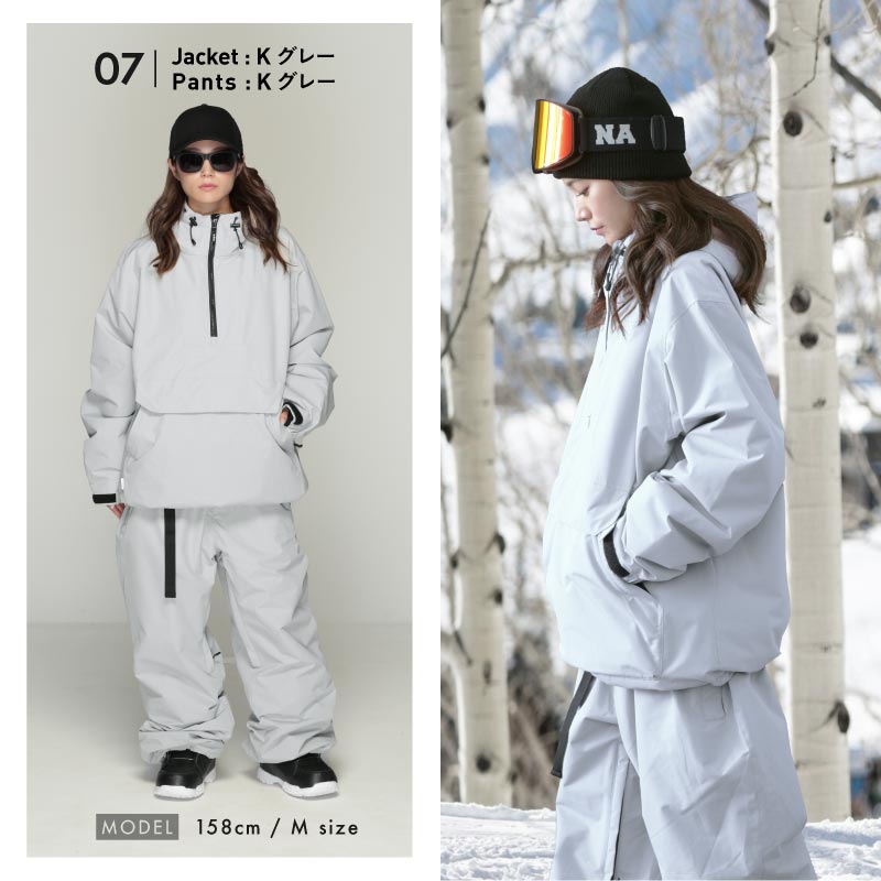 아노락 상하 세트 스노우 보드웨어 남성 여성 namelessage NS-38SET 