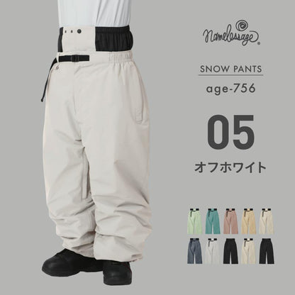 [発送開始 早期特典付き] スノーボードウェア メンズ レディース パンツ単品 ベンチレーション付き ワイドシルエット 中綿入り 防寒 撥水 防風 26-27モデル namelessage/ネームレスエイジ age-756