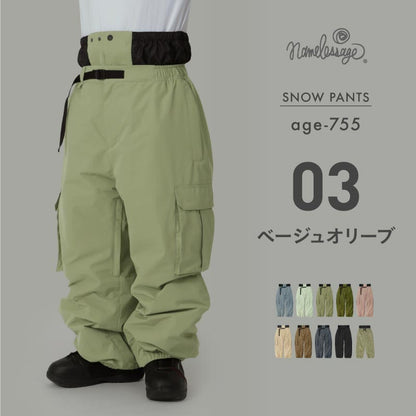 리플렉터 지브 팬츠 스노우 보드 웨어 맨즈 레이디스 namelessage age-741RN/age-742RN