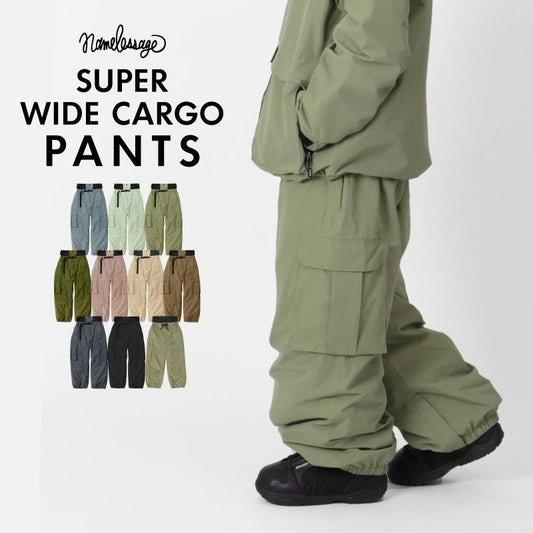 スノーボードウェア メンズ レディース パンツ単品 ベンチレーション付き ワイドシルエット 中綿入り 防寒 撥水 防風 25-26モデル namelessage/ネームレスエイジ age-755