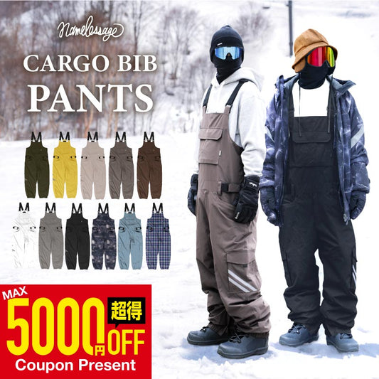 Big bib pants snowboard wear men's women's namelessage age-739BB