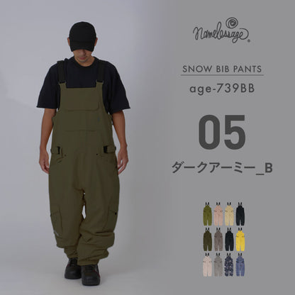 빅 비브 팬츠 스노우 보드 웨어 맨즈 레이디스 namelessage age-739BB