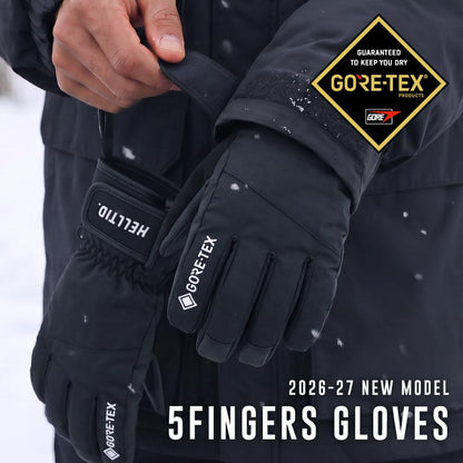 新作 11月下旬納期 ゴアテックス スノーグローブ 5本指 メンズ レディース スノーボード スノボ スキー  GORE-TEX 撥水 防風 保温 リーシュコード付 26-27 HELLOID/ヘルロイド HLG-51