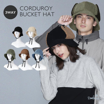 バケットハット スノーボード メンズ レディース スキー 帽子 バケハ 耳付き 耳当て 防寒 保温 雪 アウトドア namelessage/ネームレスエイジ NAMA-301 [メール便OK]