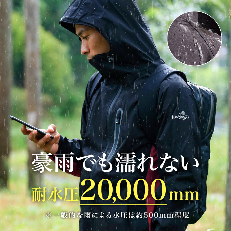 レインウェア 上下セット メンズ レディース フルオープンパンツ 自転車 登山 レインスーツ 雨合羽 雨具 合羽 XS~4L  耐水20,000mm ゴルフ 釣り NASR-100_3301