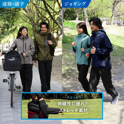 レインウェア 上下セット メンズ レディース フルオープンパンツ 自転車 登山 レインスーツ 雨合羽 雨具 合羽 XS~4L  耐水20,000mm ゴルフ 釣り NASR-100_3301