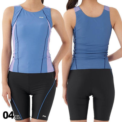 FILA/フィラ レディース セパレート フィットネス水着 上下2点セット 313201 スイムウェア 上下セット 上下セット めくれ防止 パッド付き ジム ヨガ 水泳 女性用[メール便発送 23SS-08]