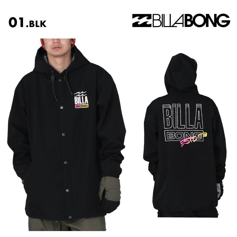 BILLABONG/ビラボン メンズスノーコーチジャケット LIGHT SHELL COACH JKT BB01M-756 スノボウェア スノーウェア スノーボード スノボ スキー ライトシェル オーバーシルエット ストレッチ ロゴ ブランド 男性用