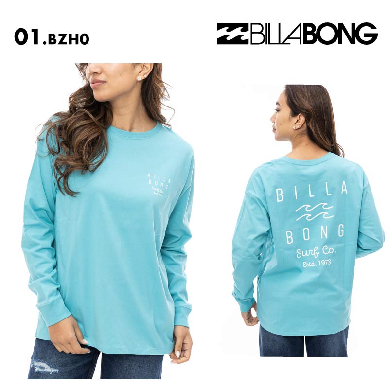 BILLABONG/ビラボン レディース 長袖 Tシャツ SOFT CLEAN LOGO LOOSE LS TEE 2024 FALL BE014-051 長袖 長そで 秋冬 オーバーサイズ 大きめ ビッグシルエット 女性用 正規品 ロンT ロゴ【メール便発送 24FW-02】