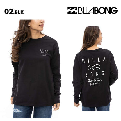 BILLABONG/ビラボン レディース 長袖 Tシャツ SOFT CLEAN LOGO LOOSE LS TEE 2024 FALL BE014-051 長袖 長そで 秋冬 オーバーサイズ 大きめ ビッグシルエット 女性用 正規品 ロンT ロゴ【メール便発送 24FW-02】