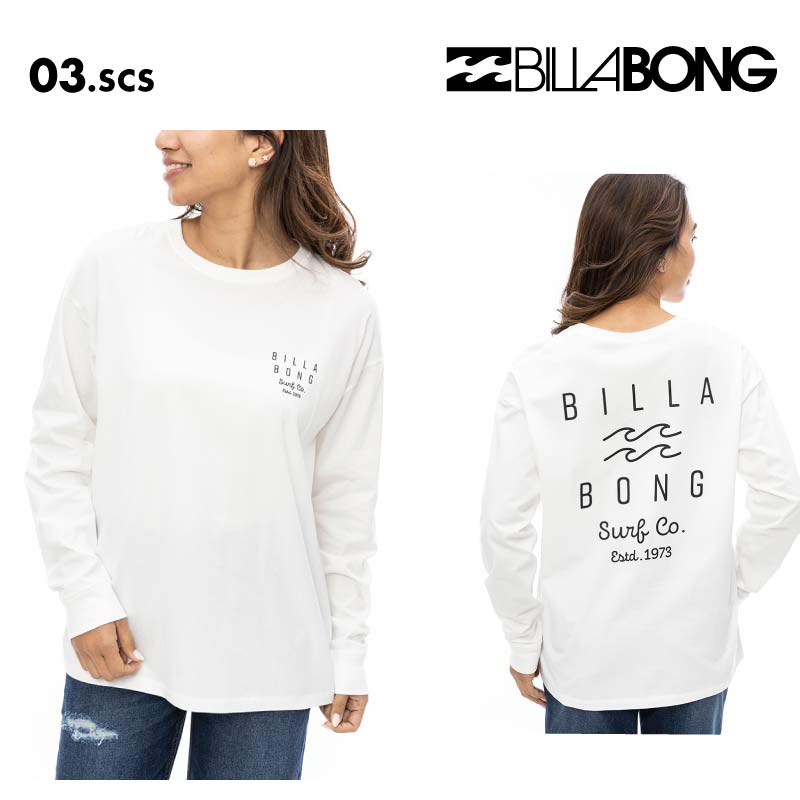 BILLABONG/ビラボン レディース 長袖 Tシャツ SOFT CLEAN LOGO LOOSE LS TEE 2024 FALL BE014-051 長袖 長そで 秋冬 オーバーサイズ 大きめ ビッグシルエット 女性用 正規品 ロンT ロゴ【メール便発送 24FW-02】