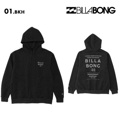 BILLABONG/ビラボン メンズ 撥水 パーカー WAVE LAYER PARKA 2024 FALL BE012-022 長袖 長そで 秋冬 はっすい プルオーバー 柔らかい ファスナー付ポケット ロゴ 男性用