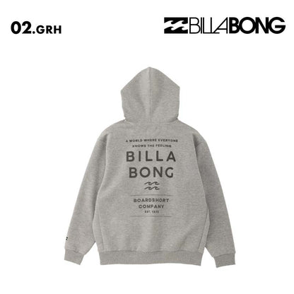 BILLABONG/ビラボン メンズ 撥水 パーカー WAVE LAYER PARKA 2024 FALL BE012-022 長袖 長そで 秋冬 はっすい プルオーバー 柔らかい ファスナー付ポケット ロゴ 男性用