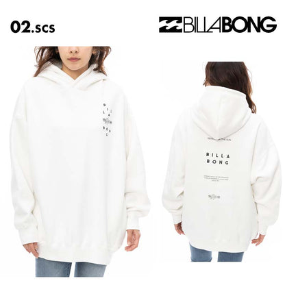 BILLABONG/ビラボン レディース パーカー BIG LOOSE PARKA 2024 FALL BE014-016 長袖 長そで 秋冬 裏起毛 ビッグシルエット 大きめ ルーズシルエット ロゴ コクーンシルエット バックプリント