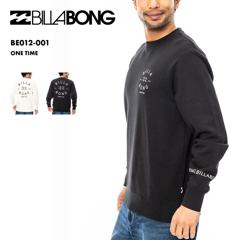 BILLABONG/ビラボン メンズ トレーナー ONE TIME 2024 FALL BE012-001 長袖 長そで 秋冬 裏毛素材 スタンダードシルエット クルーネック デイリー ロゴ 男性用