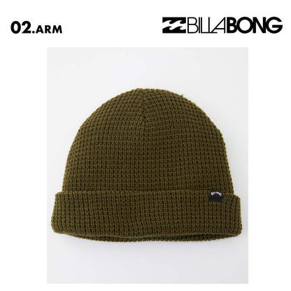 BILLABONG/ビラボン メンズ ニット帽 WAFFLE BEANIE 2024 FALL BE012-944 アクリル 男性用 防寒 ニットキャップ ビーニー ワッフル編み ロゴ 浅め 帽子 秋冬【メール便発送 24FW-02】