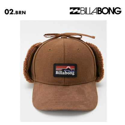 BILLABONG/ビラボン レディース トラッパーキャップ TRAPPER CAP 2024 FALL BE014-903 帽子 スエード 耳当て ボア 秋冬 女性用 ロゴ 防寒 スキー スノボ