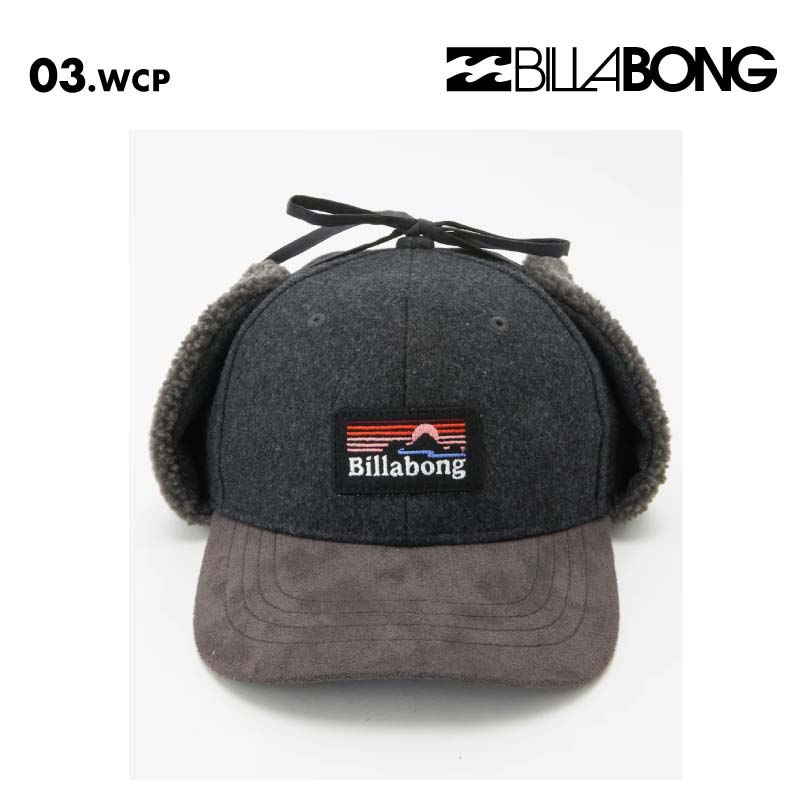 BILLABONG/ビラボン レディース トラッパーキャップ TRAPPER CAP 2024 FALL BE014-903 帽子 スエード 耳当て ボア 秋冬 女性用 ロゴ 防寒 スキー スノボ