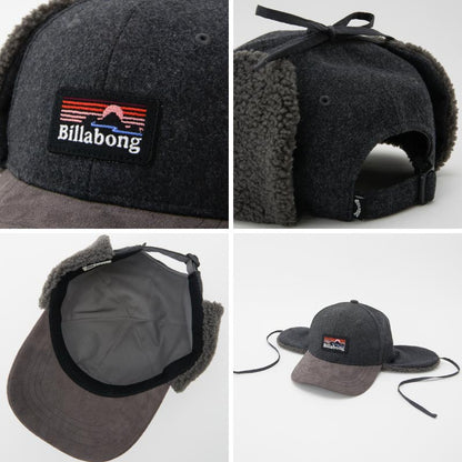 BILLABONG/ビラボン レディース トラッパーキャップ TRAPPER CAP 2024 FALL BE014-903 帽子 スエード 耳当て ボア 秋冬 女性用 ロゴ 防寒 スキー スノボ